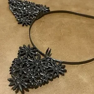 BCBGMAXAZRIA Black Rhinestone Floral cat ear headband NWT Cat Ear Pearl Rhinestone Embellished Headband Special Event  main image 3